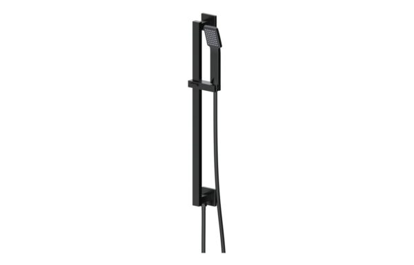 Novello Lavora Square Riser Rail Kit W/Elbow & Handset - Matt Black