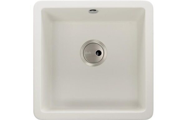 Abode Matrix Sq GR15 1B Granite Inset/Undermount Sink - White