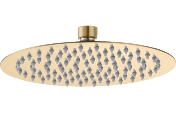 Novello Belvra 250mm Round Ultraslim Showerhead - Brushed Brass