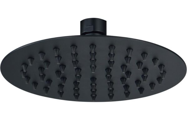 Novello Belvra 200mm Round Ultraslim Showerhead - Matt Black