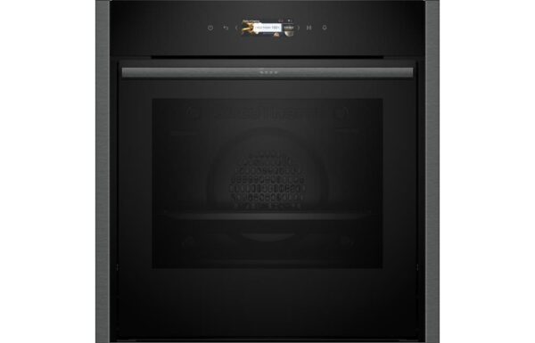 Neff N70 B54CR31G0B B/I Single Slide&Hide Electric Oven - Black w/Steel Trim