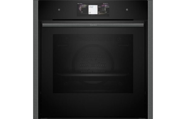 Neff N90 B64FT53G0B B/I Single Slide&Hide Electric Oven w/Steam - Black w/Graphite Grey Trim