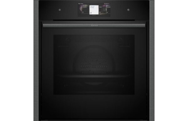 Neff N90 B64VT73G0B B/I Single Slide&Hide Pyrolytic Oven w/Added Steam - Black w/Graphite Grey Trim