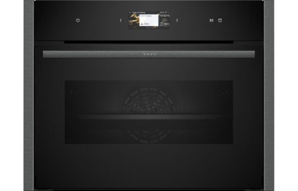 Neff N90 C24FS31G0B B/I Compact Steam Oven - Black w/Graphite Grey Trim