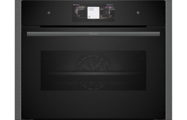 Neff N90 C24FT53G0B B/I Compact Steam Oven - Black w/Graphite Grey Trim