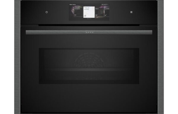 Neff N90 C24MT73G0B B/I Compact Pyrolytic Oven & Microwave - Black w/Graphite Grey Trim