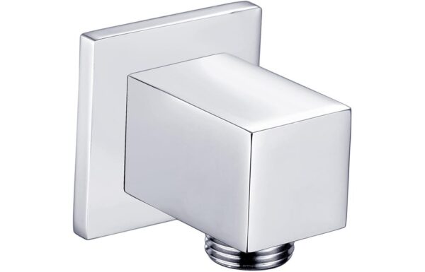 Novello Square Wall Outlet Elbow - Chrome
