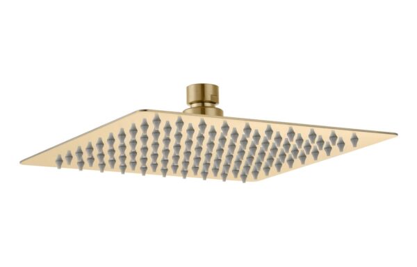 Novello Lavora 200mm Square Ultraslim Showerhead - Brushed Brass