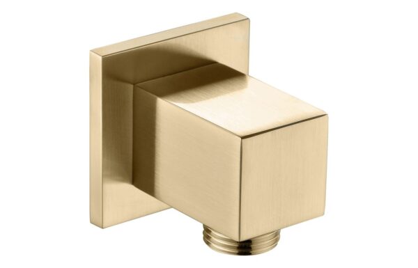 Novello Square Wall Outlet Elbow - Brushed Brass