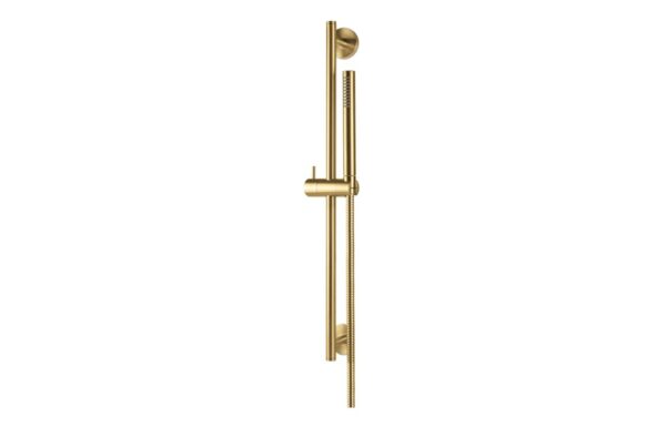 Vema Tiber Riser Handset & Hose Set - Brushed Brass