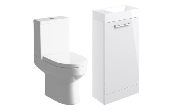 Novello Nolvra 410mm F/S Basin Unit & C/C Toilet Pack - White Gloss