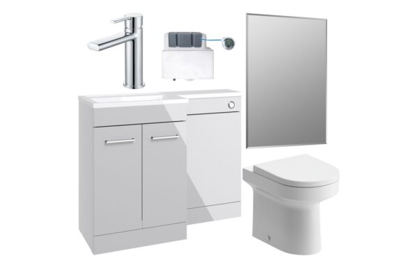 Novello Corvix 1000mm Furniture & Btw Wc Pack - Grey Gloss (Rh)