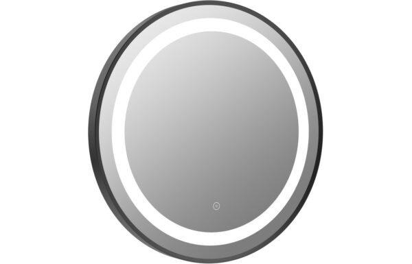 Novello Olyra 600mm Round Front-Lit Led Mirror - Matt Black