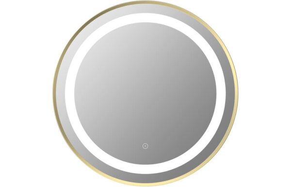 Novello Olyra 600mm Round Front-Lit Led Mirror - Brushed Brass