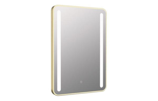 Novello Korvra 500 x 700mm Rounded Front-Lit Led Mirror - Brushed Brass