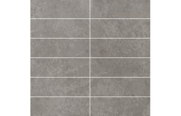 Fibo 30x10cm Rectangular Tile 600x580mm Splashback - Grey Sahara (Pk/2)