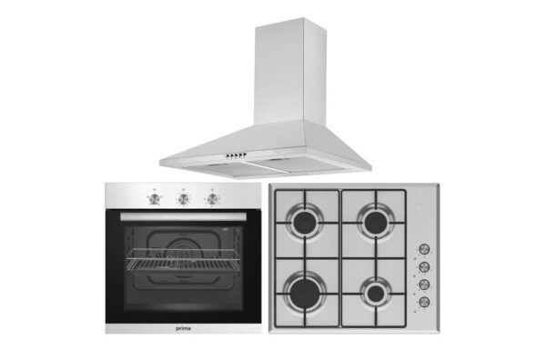 Prima Oven Gas Hob & Chimney Hood Pack - St/Steel