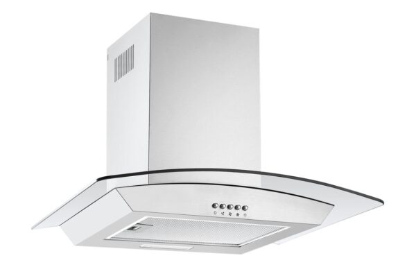 Prima PRCGH016 60cm Curved Glass Chimney Hood - St/Steel