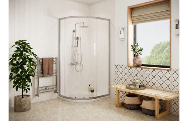 Poseidon Nolixa Easy-Fit 1200 x 800mm 2 Door Offset Quadrant - Chrome