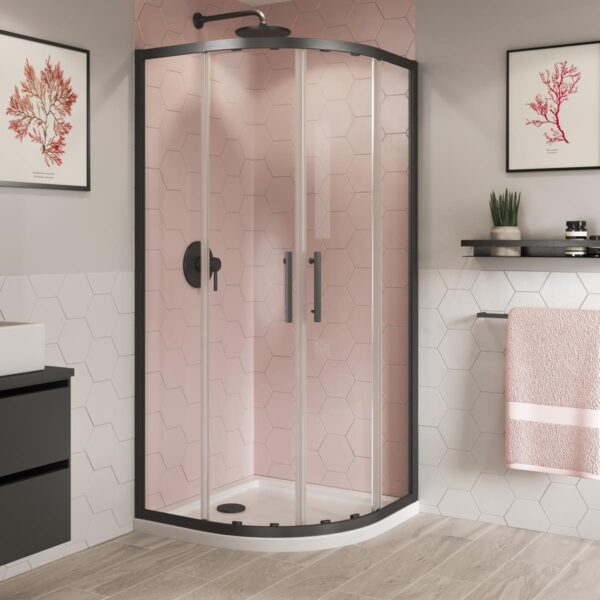 Coram Optima 6 Quadrant Door 800x800mm Brushed Black