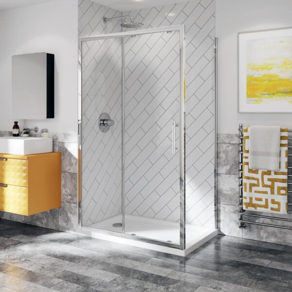 Coram Optima 6 Sliding Door 1100mm Chrome